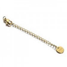 Stainless steel extension chain with lobster clasp and round label Gold